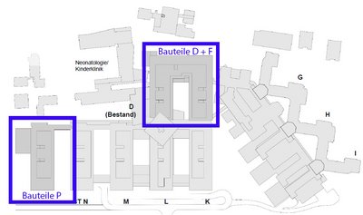 Klinikum am Gesundbrunnen: Grundriss des Bauabschnitts